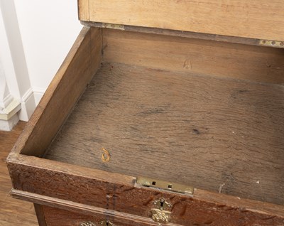 Lot 70 - Oak twin clerks desk 19th Century, with brass...