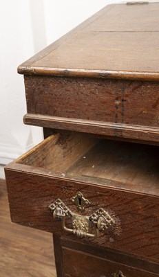 Lot 70 - Oak twin clerks desk 19th Century, with brass...