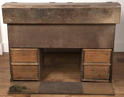 Lot 70 - Oak twin clerks desk 19th Century, with brass...