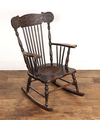 Lot 92 - American rocking chair late 19th/early 20th...