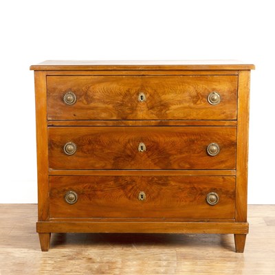 Lot 122 - Walnut secretaire chest 19th Century, the top...