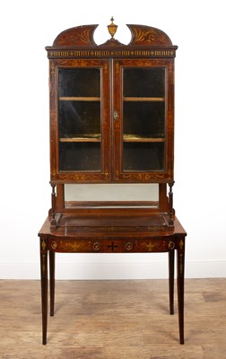 Lot 96 - Satinwood painted cabinet on stand 19th...