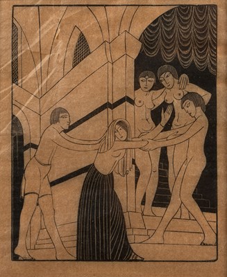 Lot 273 - Eric Gill (1882-1940) The Harem, 1925 wood...