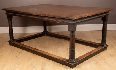 Lot 313 - An antique oak refectory table