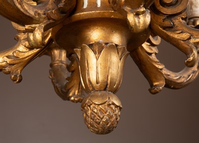 Lot 315 - An Italian style gilt wood six-branch chandelier