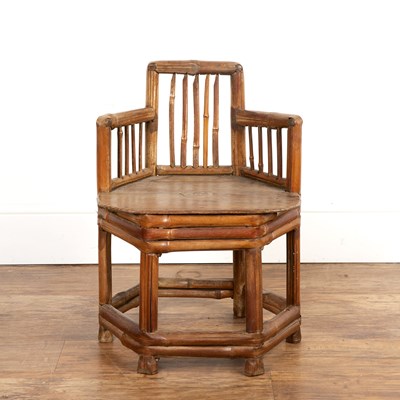 Lot 108 - Elm and bamboo childs chair in the Chinese...