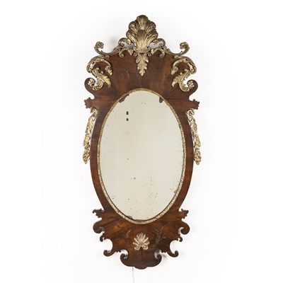 Lot 93 - French style walnut and gilt painted mirror...