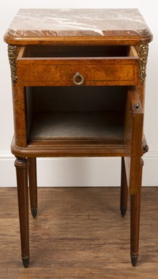 Lot 68 - French burr walnut commode or side table with...