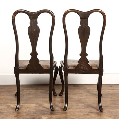 Lot 84 - Set of five Queen Anne style dining chairs...