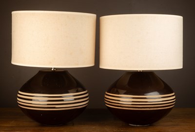 Lot 368 - A pair of Lee Rosen Design Technics Design style bulbous table lamps