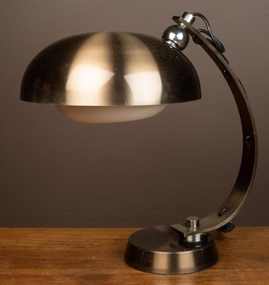 Lot 407 - A brushed aluminium table lamp by Angelo Lelli