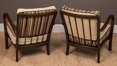 Lot 22 - A pair of Art Deco bentwood open-arm lounge chairs