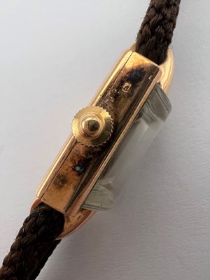 Lot 250 - A lady's wristwatch by Omega, the rectangular...