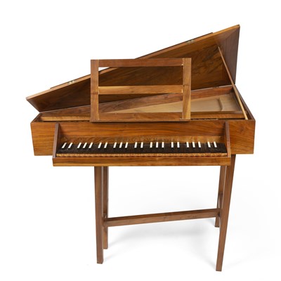 Lot 575 - A walnut cased spinet by Donald Gill 1976 on...