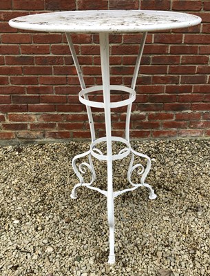 Lot 544 - A white painted wrought iron tall table