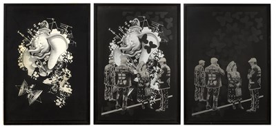 Lot 474 - Pure Evil and Miss Bugs Mash Up triptych, 2008...