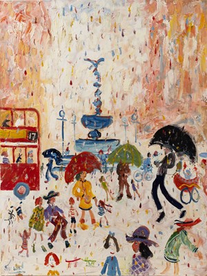 Lot 415 - Simeon Stafford (b.1956) London in the Rain...