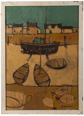 Lot 79 - David Humphreys (b.1937) Boats and Fish Fécamp...