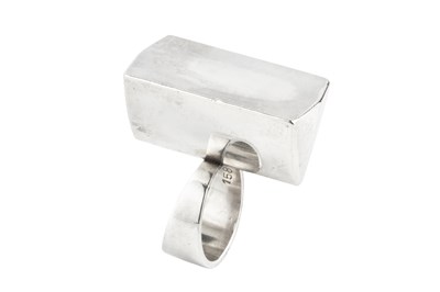 Lot 137 - An abstract silver dress ring designed by...