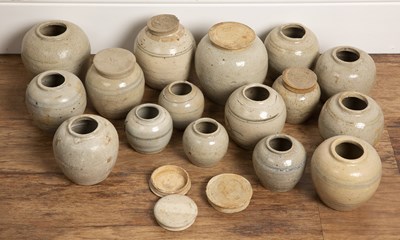 Lot 195 - Collection of provincial porcelain ginger jars...