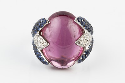 Lot 177 - A pink tourmaline, sapphire and diamond...