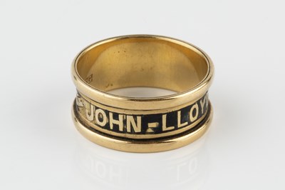 Lot 33 - A 19th century enamel memorial band ring, with...