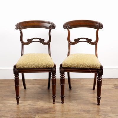 Lot 97 - Pair of Regency dining chairs Rosewood, with...