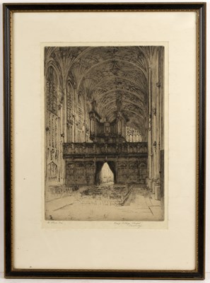 Lot 11 - M Oliver Rae 'Kings College Chapel, Cambridge',...