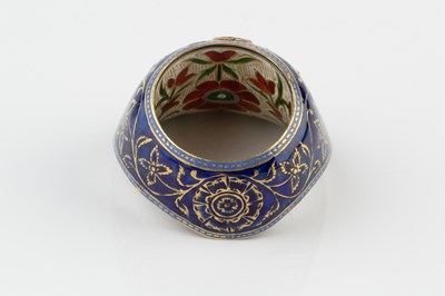 Lot 47 - An Indian enamel and diamond set archer's ring,...