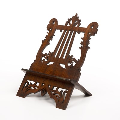 Lot 547 - A 19th century rosewood table top music stand,...