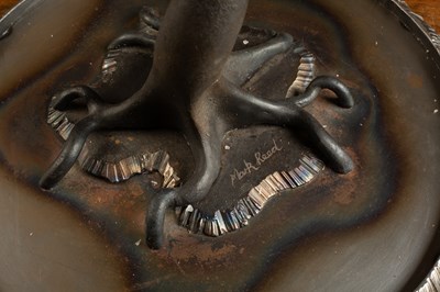 Lot 167 - Mark Reed, a pair of wrought iron candelabra