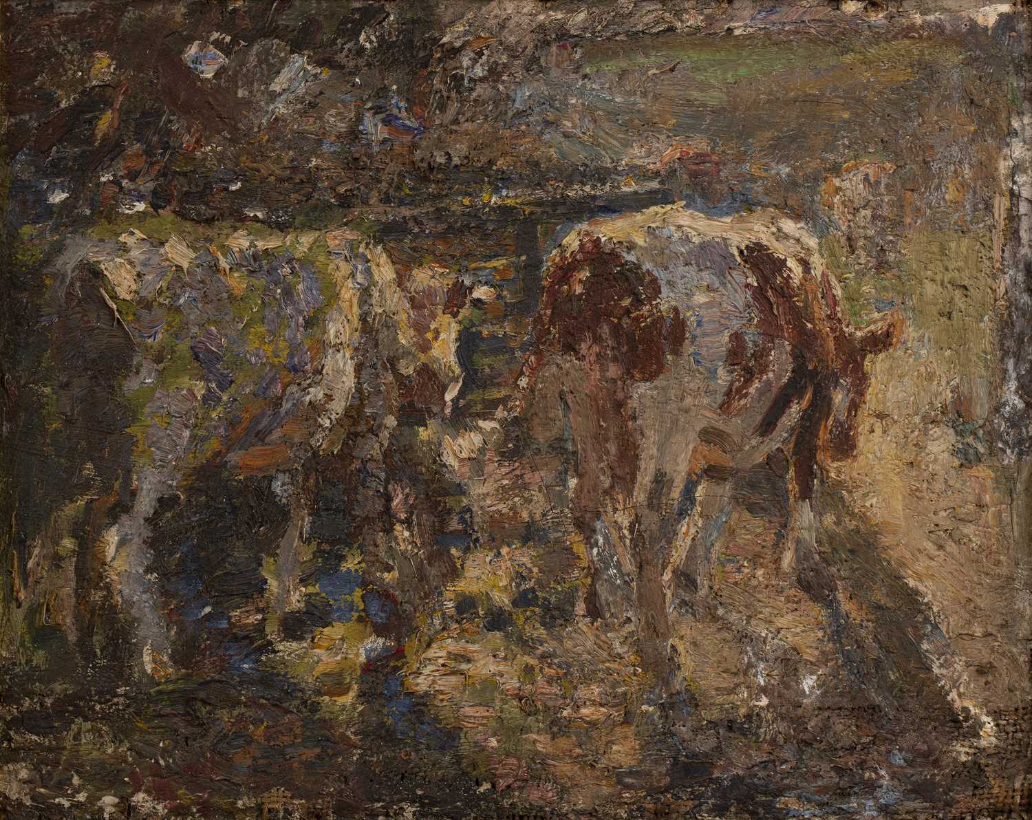 Lot 269 - Harry Fidler (1856-1935) Landscape with cattle,...
