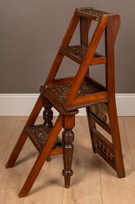 Lot 284 - An Aesthetic Movement metamorphic library chair transforming into a library ladder