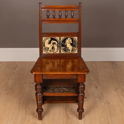 Lot 284 - An Aesthetic Movement metamorphic library chair transforming into a library ladder