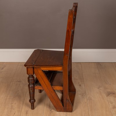 Lot 284 - An Aesthetic Movement metamorphic library chair transforming into a library ladder