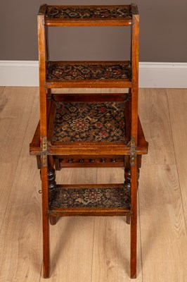 Lot 284 - An Aesthetic Movement metamorphic library chair transforming into a library ladder
