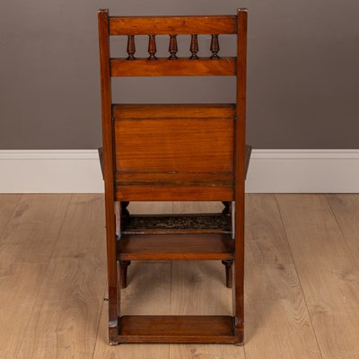 Lot 284 - An Aesthetic Movement metamorphic library chair transforming into a library ladder