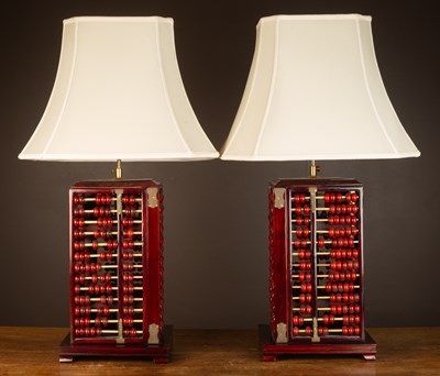 Lot 21 - A pair of 'abacus' table lamps