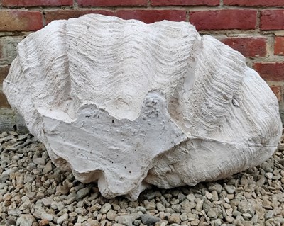 Lot 534 - A cast composite giant clam shell