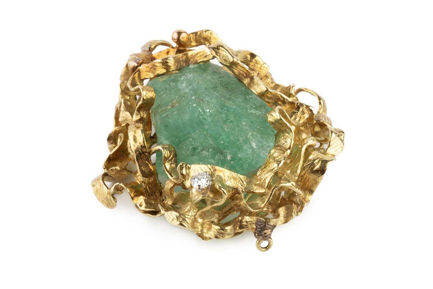 Lot 70 - A diamond and stone set panel brooch, the...