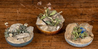 Lot 80 - Beatrice Elizabeth Hindley (1882-1973), three miniature model garden pots