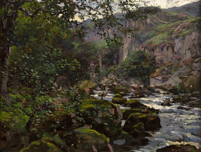 Lot 199 - Anton van Anrooy (1870-1949) A mountain stream,...