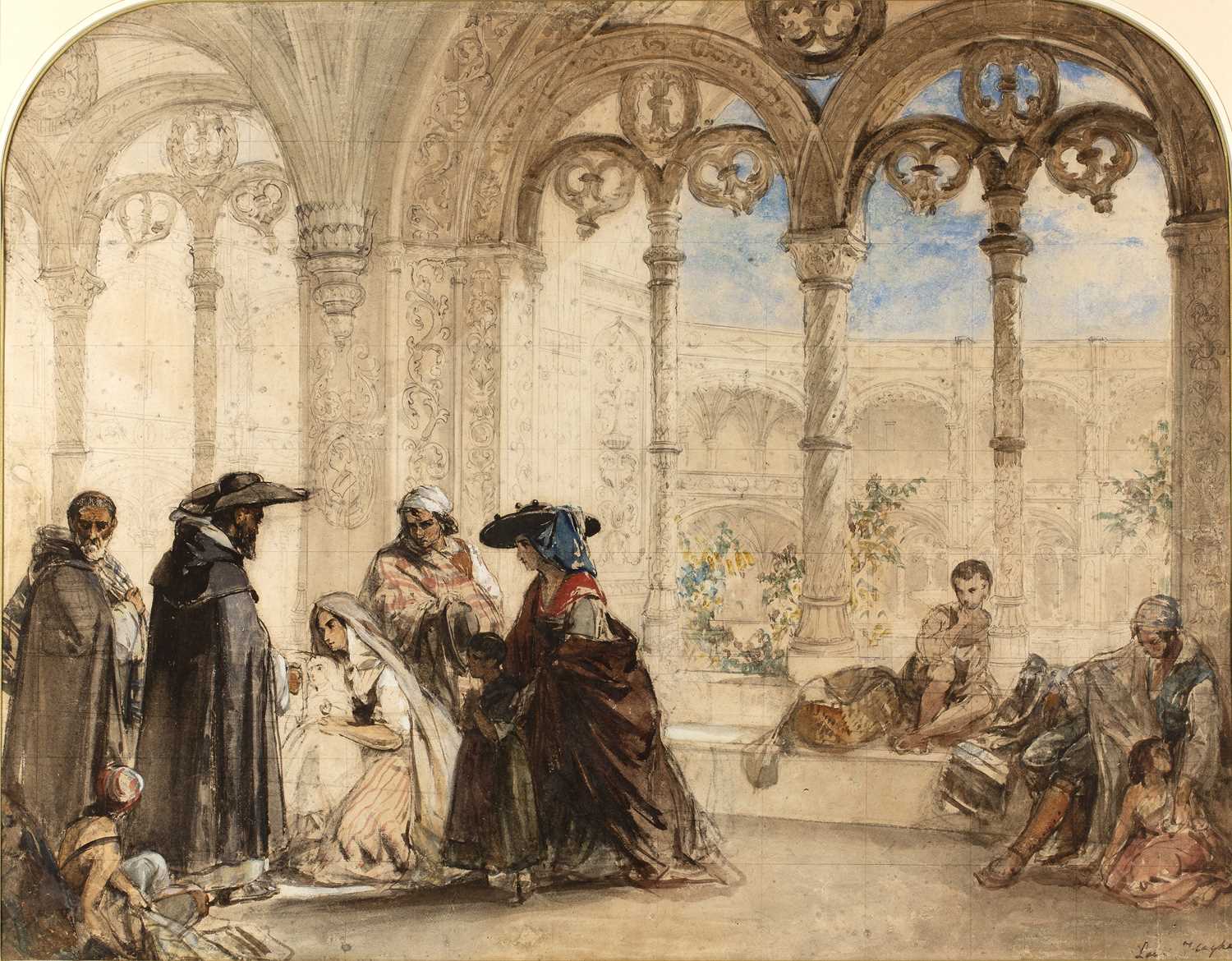 Lot 164 - Louis Haghe (1806-1885) A Continental arched...