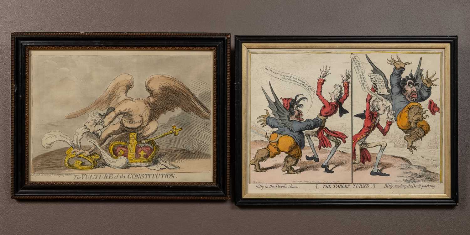 Lot 45 - Two 19th century hand coloured etchings after James Gilray (b.1756-d.1815)