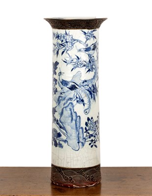 Lot 27 - Large crackleware stick stand/vase Chinese,...