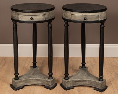 Lot 23 - A pair of modern Empire style lamp tables