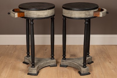 Lot 23 - A pair of modern Empire style lamp tables