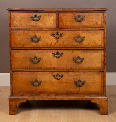 Lot 354 - A 18th century walnut chest of drawers