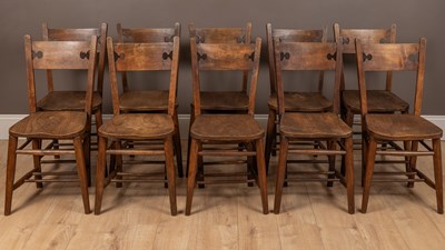 Lot 171 - A set of ten Arts & Drafts dining chairs