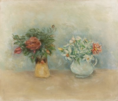 Lot 402 - Stella Steyn (1907-1987) Two Vases of Flowers...